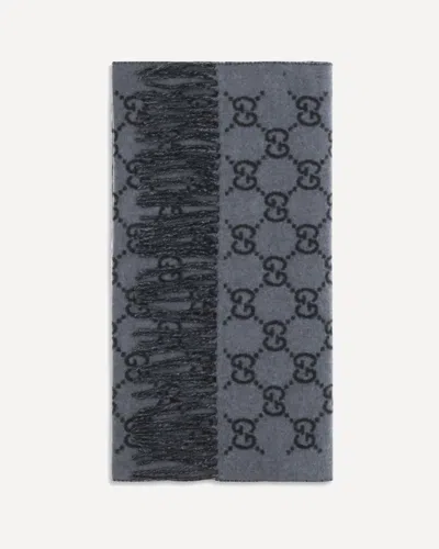 Gucci Gg Cashmere Scarf In Blue