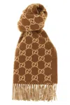 Gucci Women Gg Cashmere Scarf In Brown