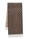 Gucci Gg Cashmere Scarf In Brown