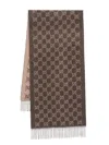 Gucci Gg Cashmere Scarf In Brown