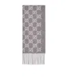 Gucci Fringe Detail Scarf Collection New Canvy In Gray