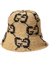Gucci Women Gg Bucket Hat In Gold