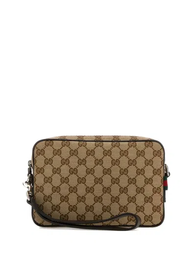 Gucci Gg Clutch Bag In Brown