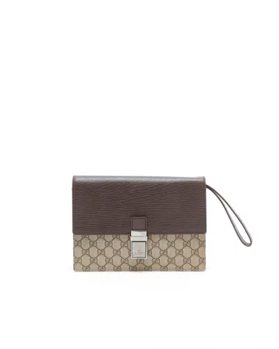 Gucci Gg Clutch Bag In Brown