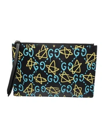 Pre-owned Gucci Gg Clutch In Black