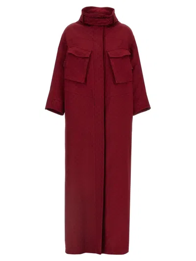 Gucci Rosso Ancora Coat In Red