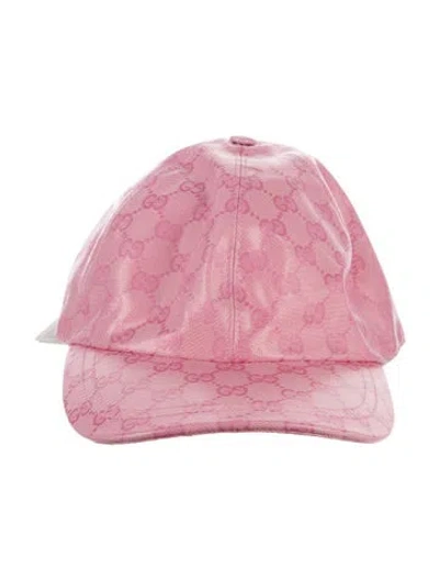 Pre-owned Gucci Gg Coated Canvas Baseball Cap In Pink