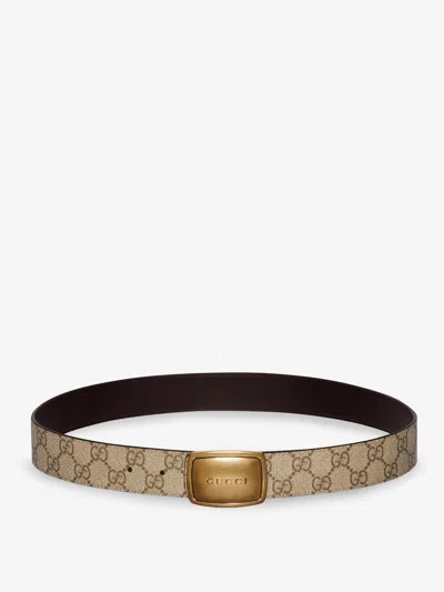 Gucci Gg Coated Canvas Belt In Sand