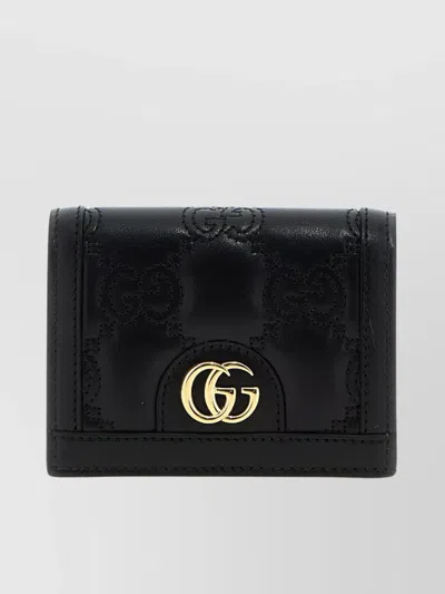 GUCCI 'GG' COMPACT CARD HOLDER WITH GOLD-TONE HARDWARE