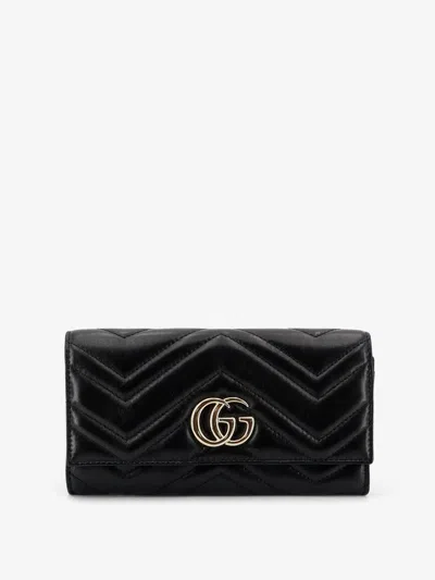 Gucci Gg Continental Leather Wallet In Black