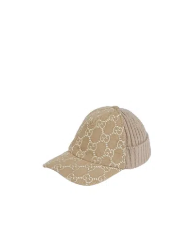 Gucci Gg Corduroy Baseball Cap In Nude