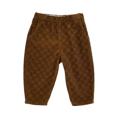 Gucci Kids' Gg Corduroy Pants In Brown