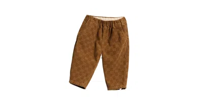 Gucci Kids' Gg Corduroy Trousers In Brown