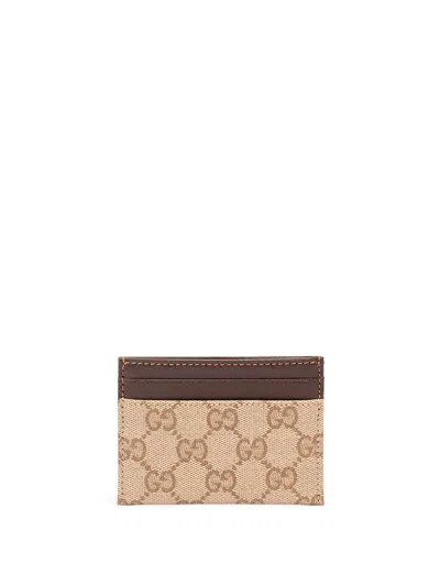 Gucci `gg Core` Card Case In Sand