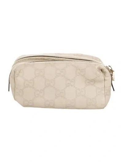 Pre-owned Gucci Gg Cosmetic Pouch In Neutrals