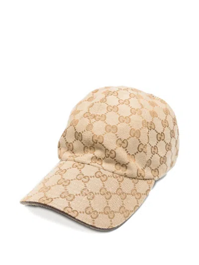 Gucci Gg Canvas Baseball Cap Curved Peak In Brown