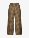 GUCCI GG COTTON-BLEND CROPPED TROUSERS