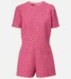 Gucci Gg Cotton-blend Romper In Pink