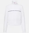 Gucci Gg Terrycloth Cotton Zip Sweatshirt In White