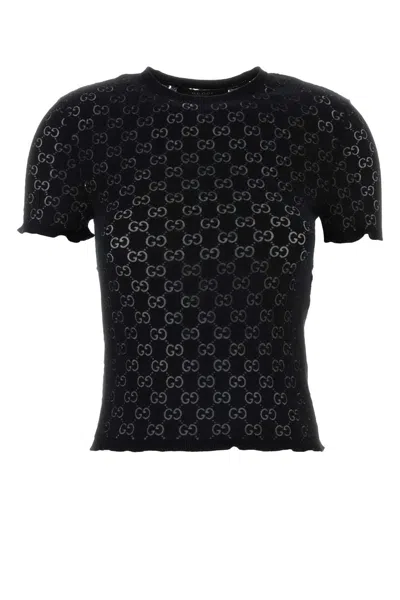 Gucci Gg Cotton Blend T-shirt In Black
