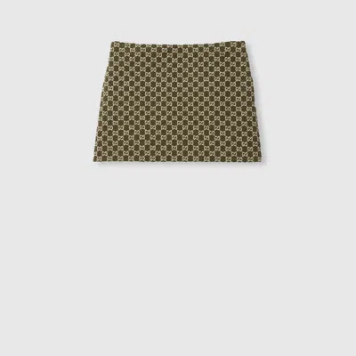 Gucci Gg Cotton Bouclé Mini Skirt In Green