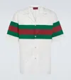 Gucci Gg Cotton Shirt With Web In White