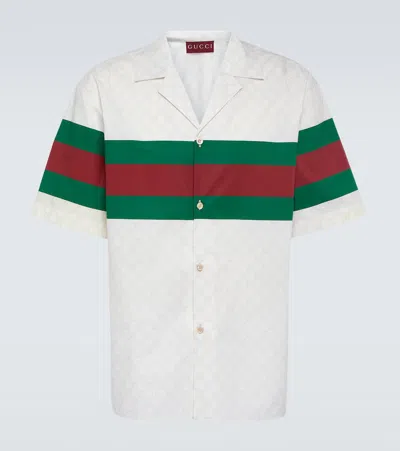 Gucci Gg Cotton Bowling Shirt In White