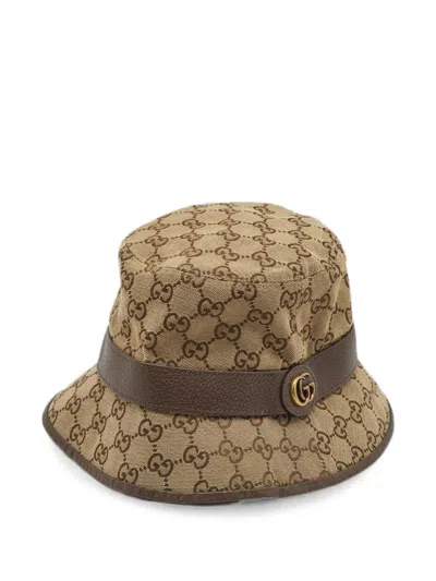 Pre-owned Gucci Gg Cotton Bucket Hat In Neutral
