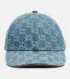 Gucci Gg Denim Baseball Hat With Horsebit