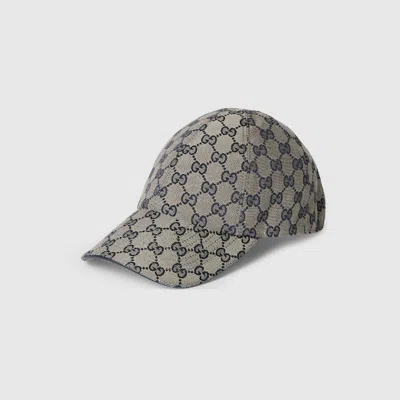 Gucci Gg Cotton Canvas Baseball Hat In Gray