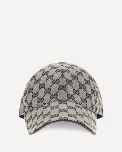Gucci Gg Cotton Canvas Baseball Hat In Grey