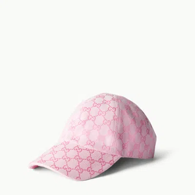 Gucci Gg Cotton Canvas Baseball Hat In Pink