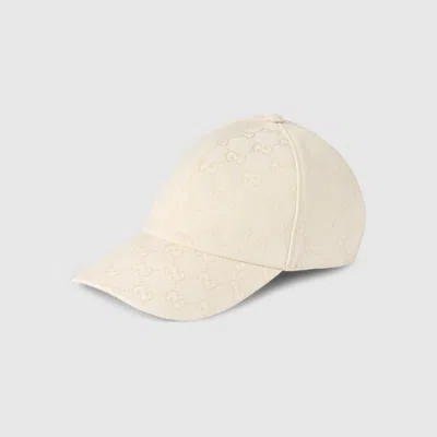 Gucci Gg Cotton Canvas Baseball Hat In White