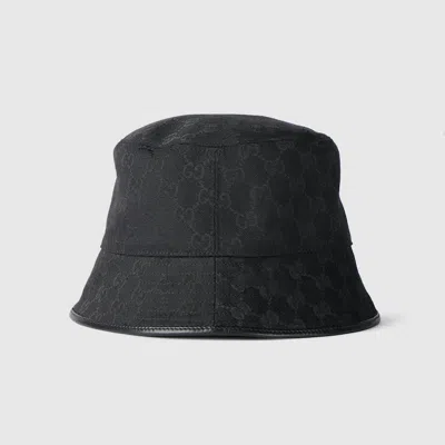 Gucci Gg Cotton Canvas Bucket Hat In Black