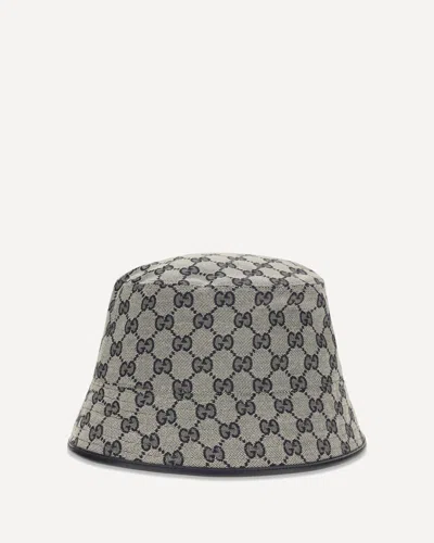 Gucci Gg Cotton Canvas Bucket Hat In Grey