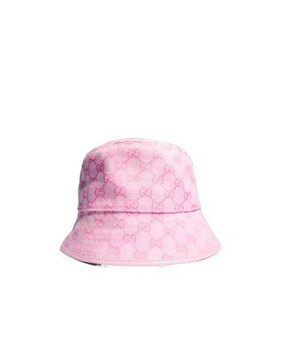 Gucci Gg Cotton Canvas Bucket Hat In Pink