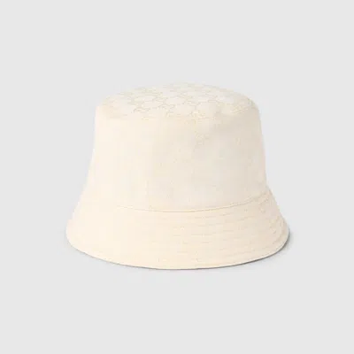 Gucci Gg Cotton Canvas Bucket Hat In White