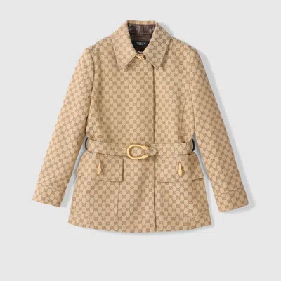 Gucci Gg Cotton Canvas Fabric Coat In Ready-to-wear
