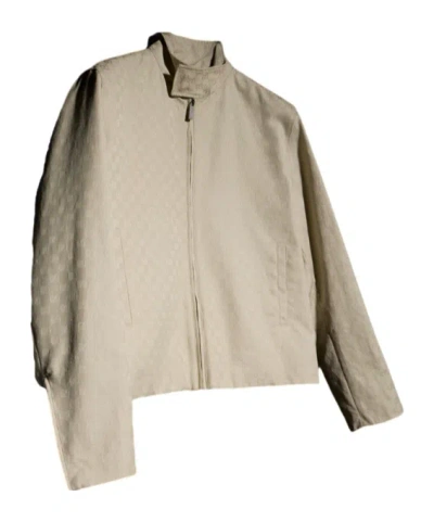 Gucci Gg Cotton Canvas Jacket In Neutral