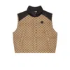 Gucci Gg Cotton Canvas Down Vest In Beige