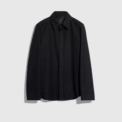 Gucci Gg Cotton Canvas Shirt In Black