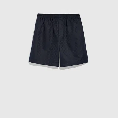 Gucci Gg Cotton Canvas Shorts In Black