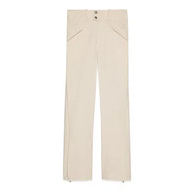 Gucci Gg Cotton Canvas Trouser In White