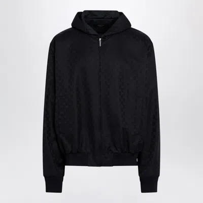 Gucci Gg Cotton Canvas Zip Hooded Jacket In Blue