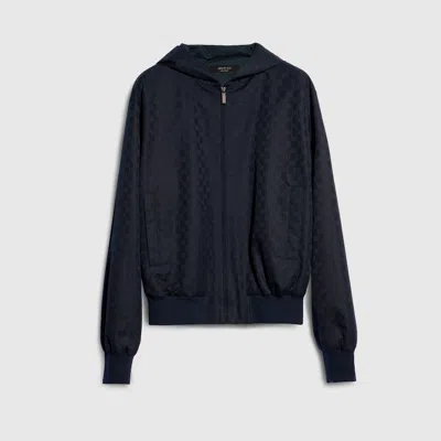 Gucci Gg Cotton Canvas Zip Jacket In Blue
