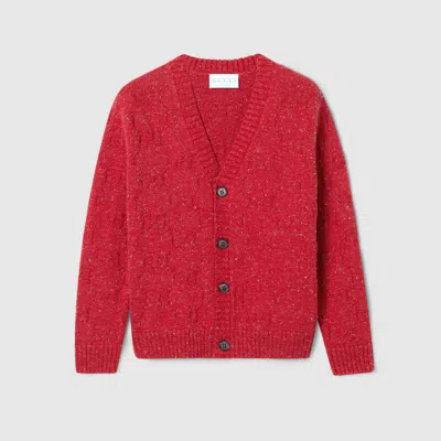 Gucci Kids' Gg Cotton Cardigan In Red
