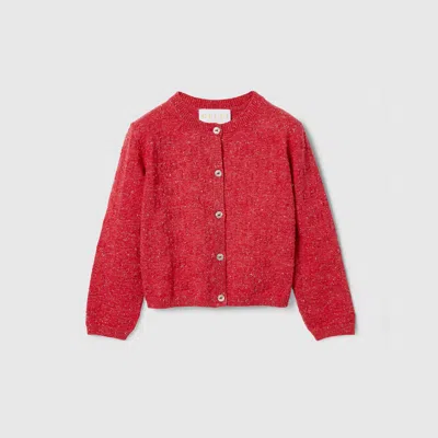 Gucci Babies' Gg Cotton Cardigan In Red