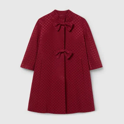 Gucci Kids' Gg Cotton Coat In Burgundy