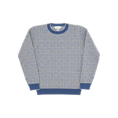 Gucci Gg Cotton Crewneck Sweater Kids In Multi