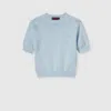 Gucci Gg Cotton Crewneck Top In Blue